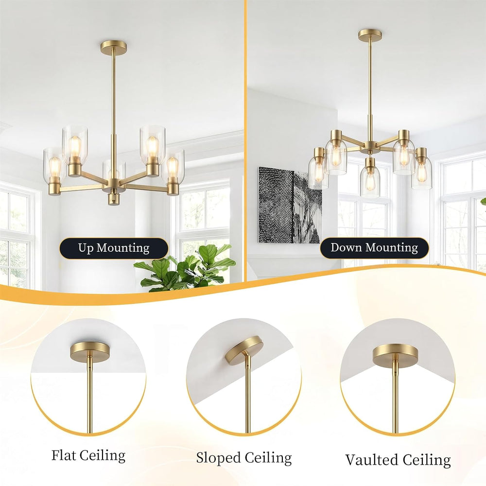 Chandelier for Dining Room Kitchen Island, Modern Farmhouse Ceiling Pendant L...