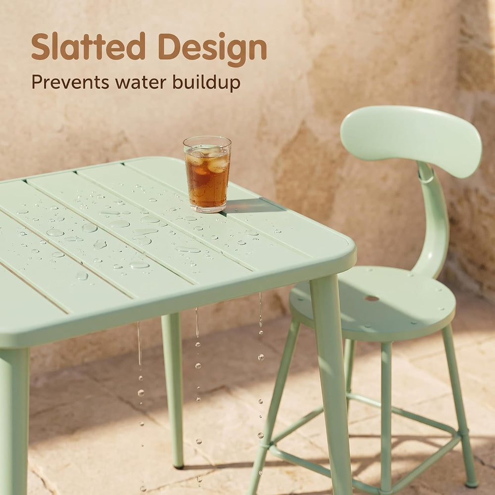 Modern Small Patio Table for Outdoor& Indoor Industrial Metal Bar Table S...