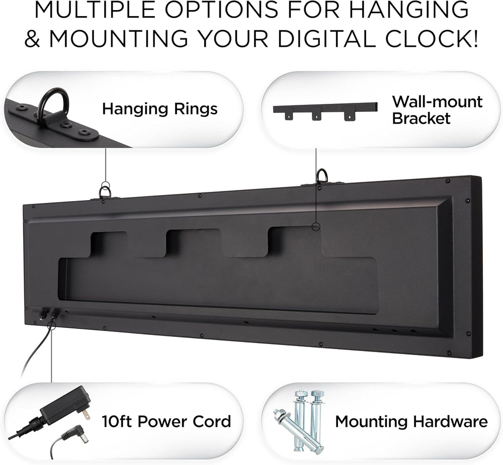 Ivation Large Outdoor Waterproof Digital Clock w/Big Display & Timer, 36&...