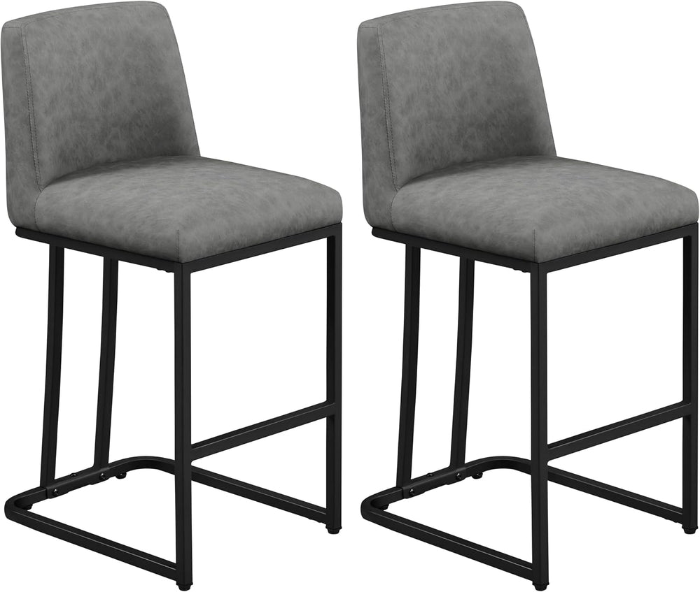 Yaheetech 24'' Bar Stools Set of 2, Leather Counter Height Bar Stools...