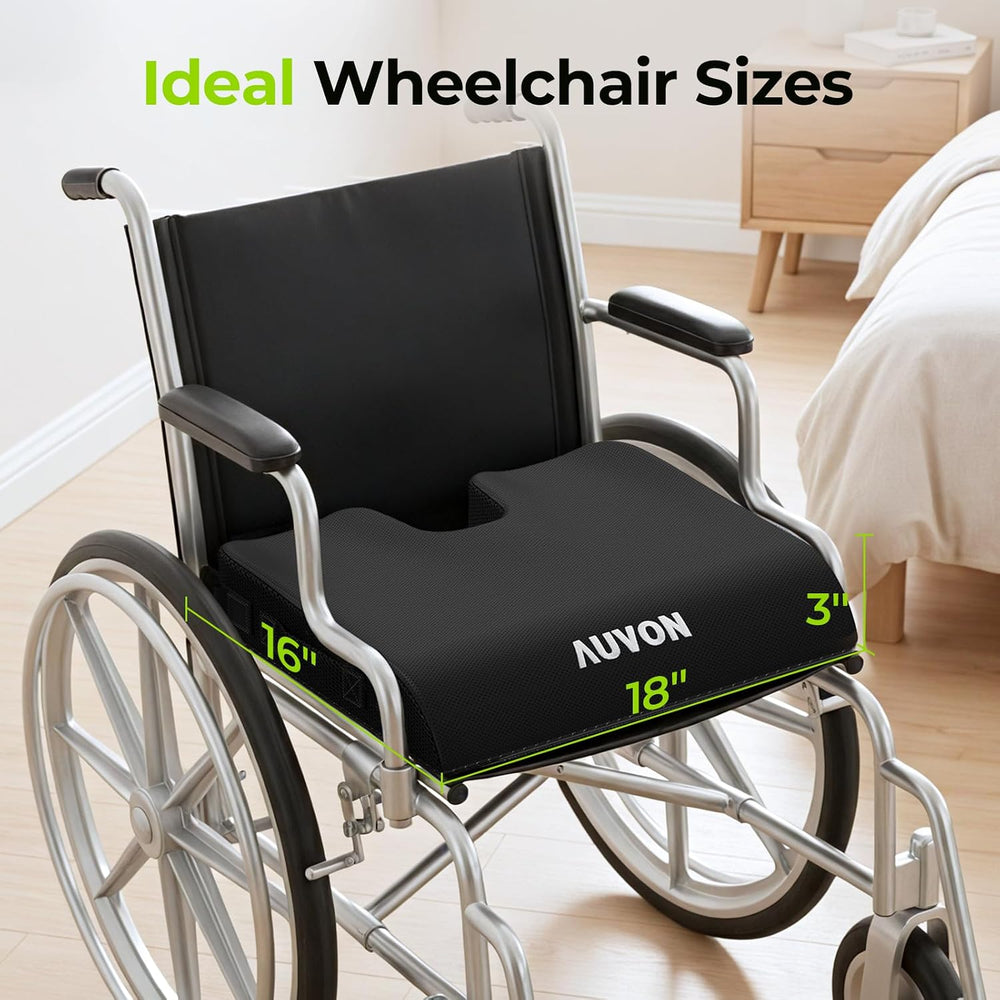 AUVON Gel Wheelchair Seat Cushion with Waterproof Cover for Pressure Sore &am...