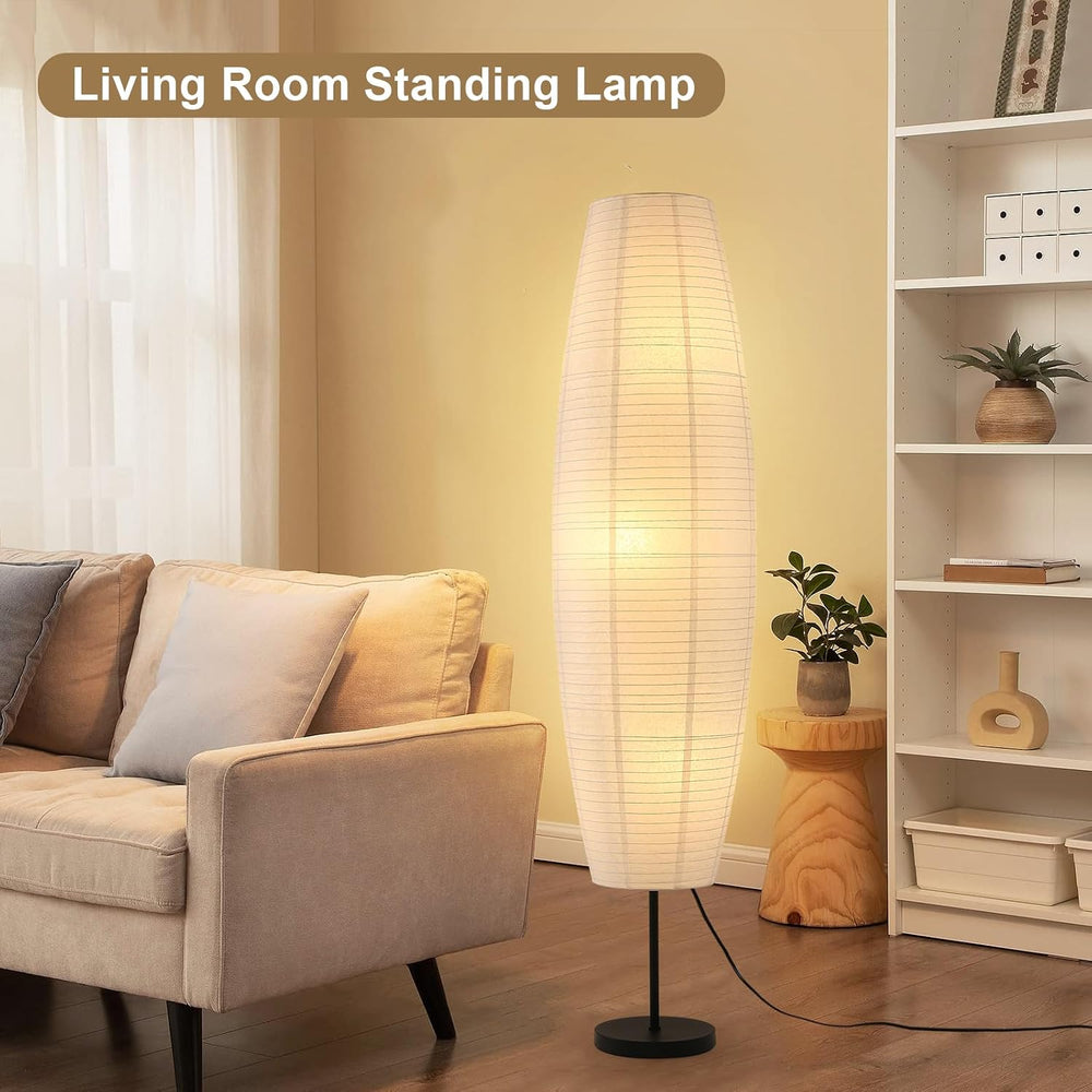 Paper Lamp Floor Lamp White Paper Lantern 3-Lights Bulbs Included