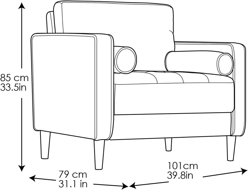 Studio Living® Lexington 39.4" Arm Chair, Mid-Century Modern, Pocket Coi...