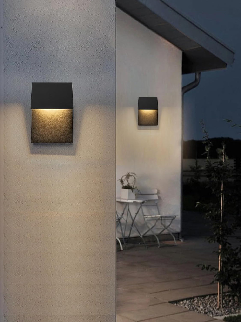 Outdoor Wall Lights Fixture, 11”LED Modern Wall Sconce, 12w Mate Black Exteri...