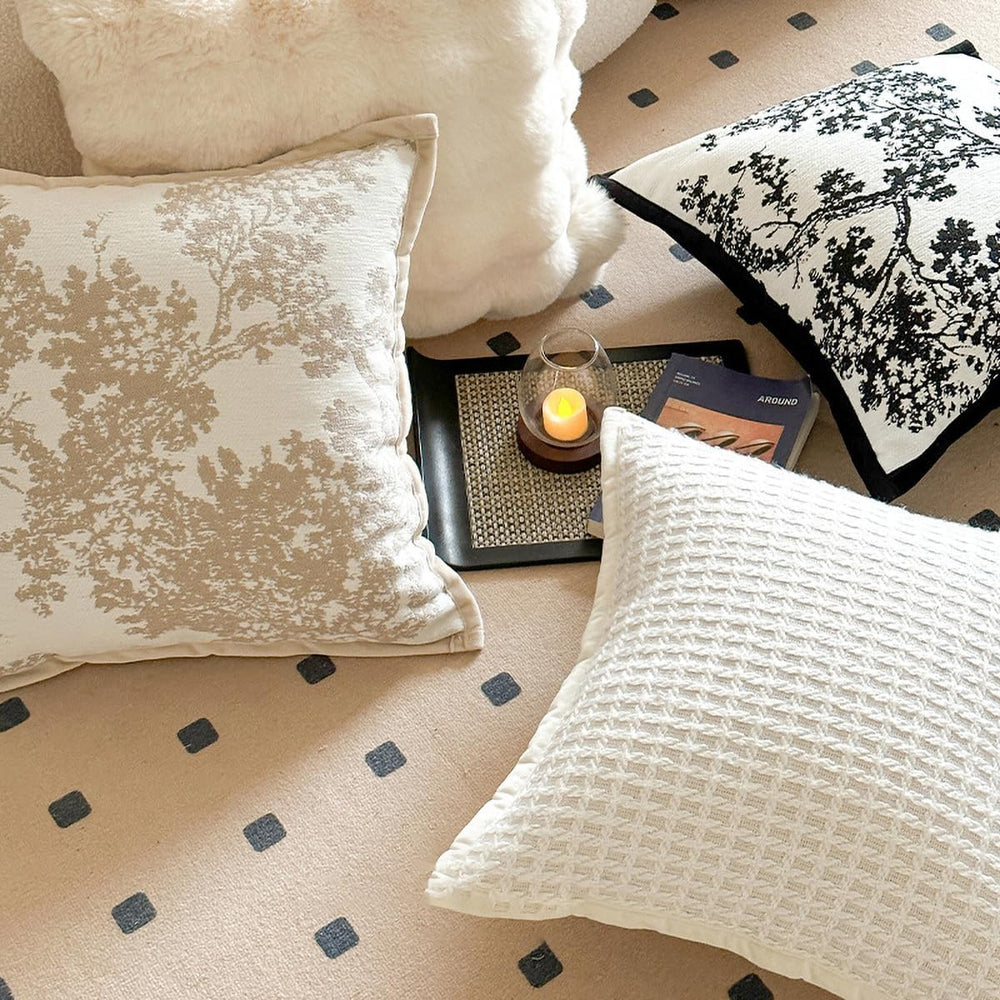 Croker Horse 22x22'' inches Throw Pillow Cushion Covers - White Beige...