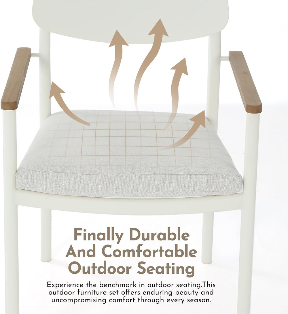 Modern Shade Luxury Outdoor Dining Chairs Set of 4, Fade Resistant, All-Alumi...