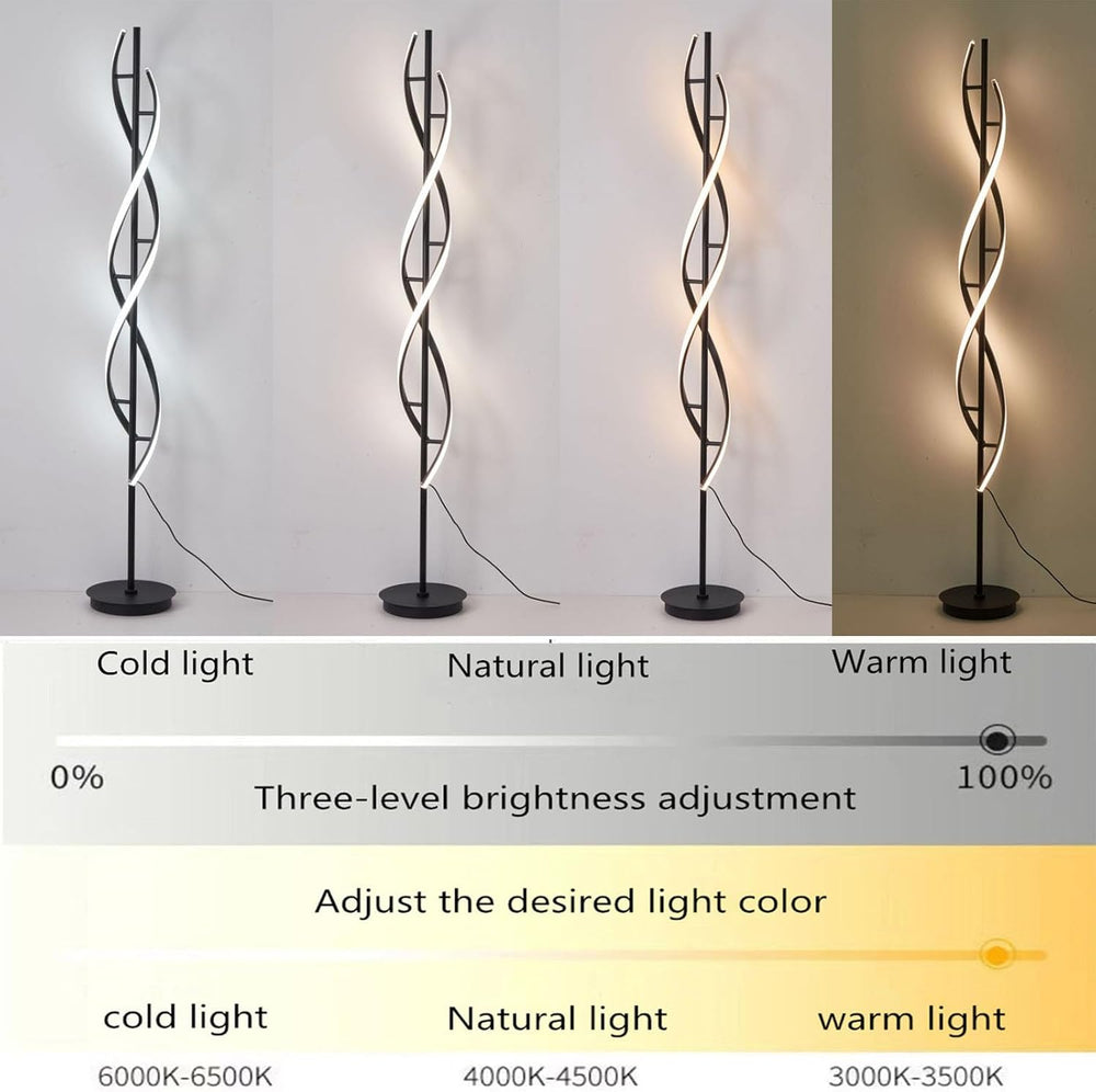 NKU Spiral Floor Lamp for Living Room Modern LED Floor Light with Remote Dimm...