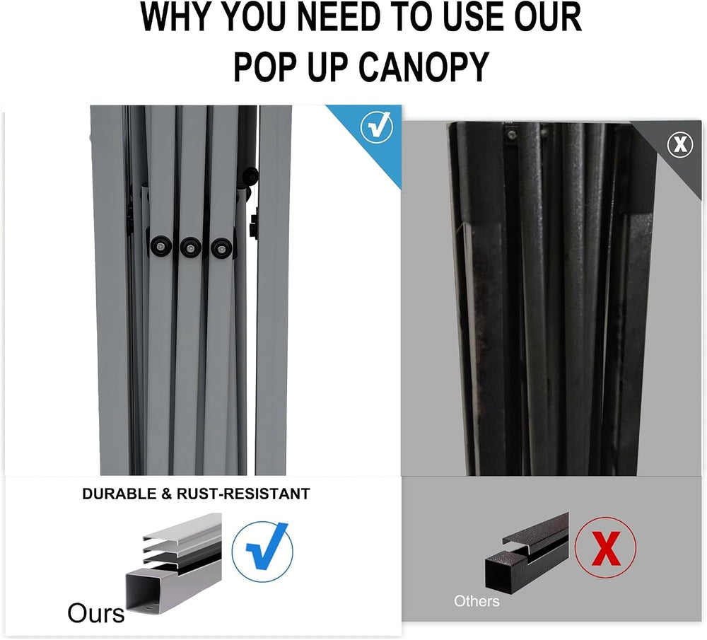 SANWAY 10x10 Pop up Canopy Tent, One-Button, Outdoor Instant Canopy Protable ...