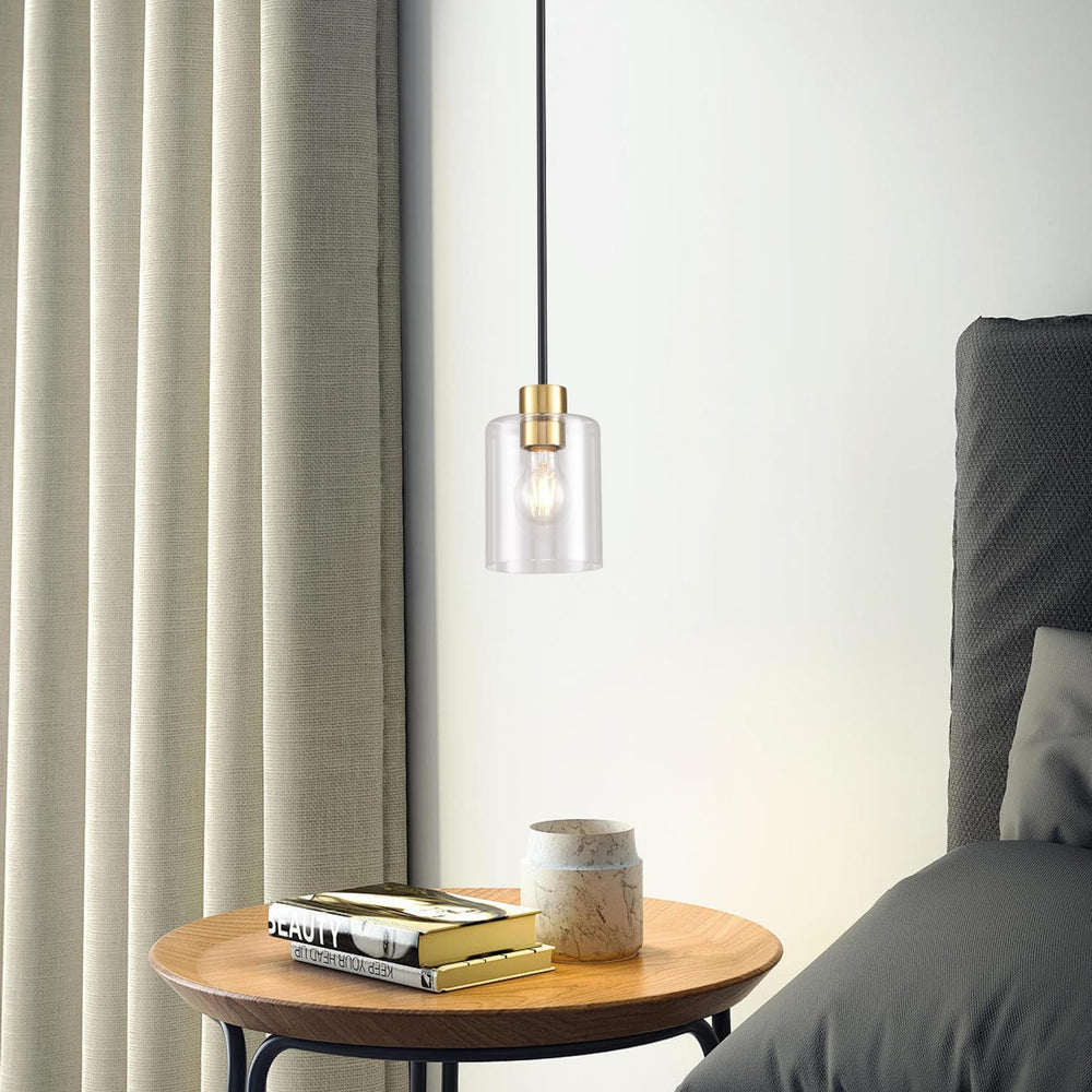 Black Brass Pendant Lights Kitchen Island - Clear Glass Pendant Light Fixture...
