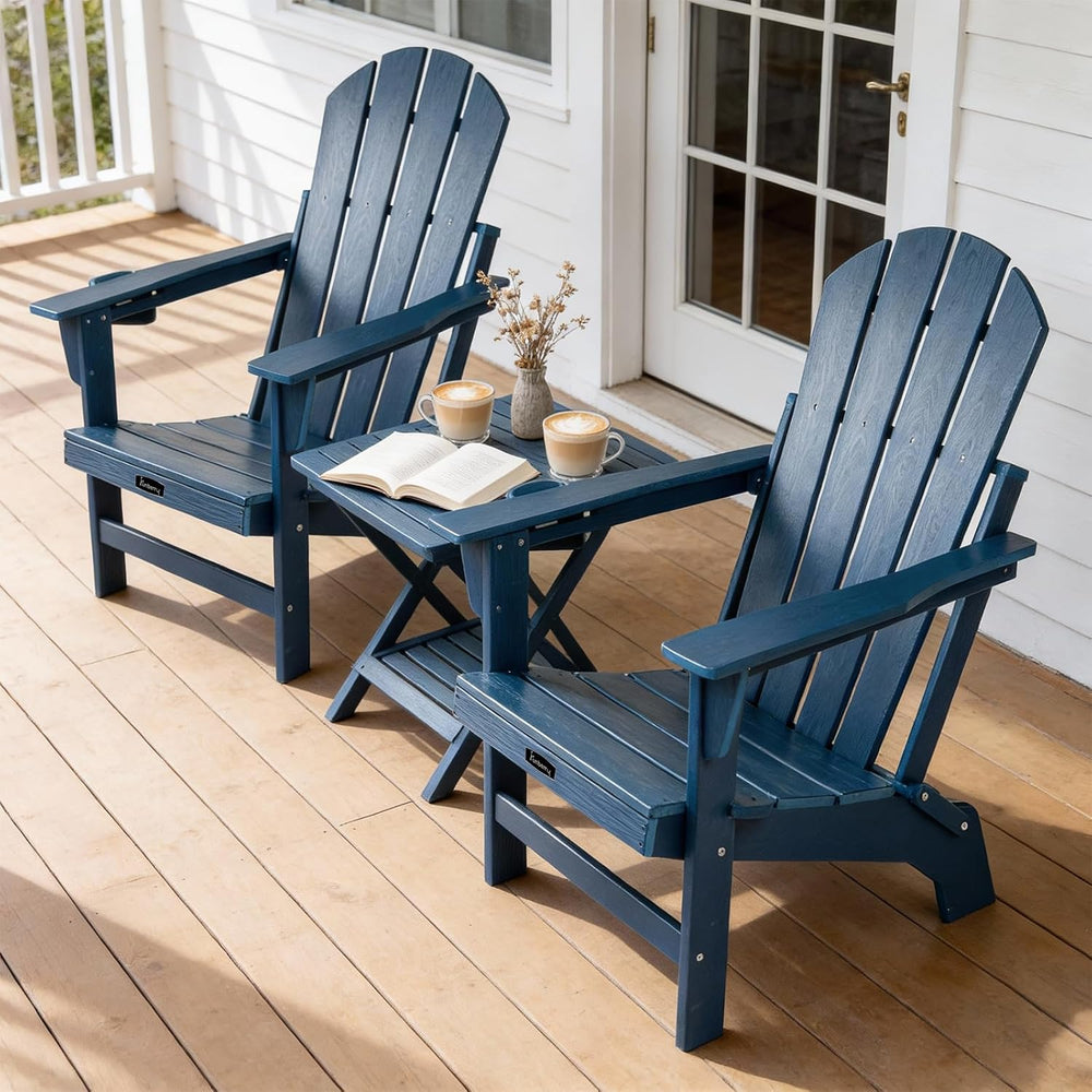 FUNBERRY Oversized Folding Adirondack Chair, Stable Fire Pit Chairs 400LBS