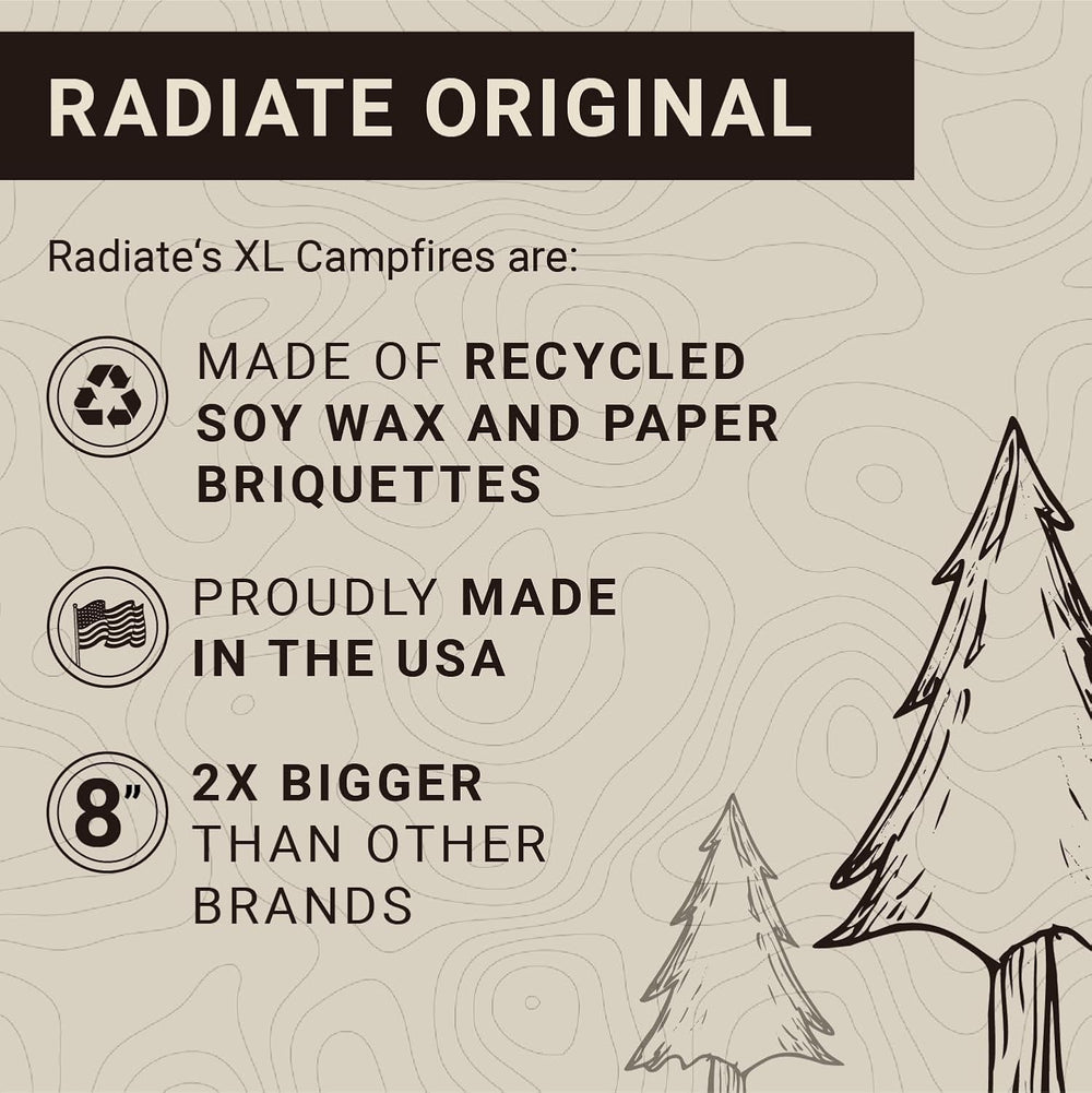 Radiate 2 Pack XL 8" Portable Campfire As Seen On Shark Tank - Up to 2 H...