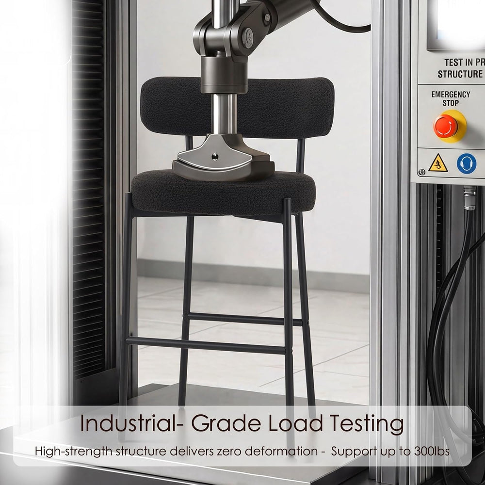 Furniliving 28'' Bar Stools Set of 3, Modern Boucle Counter Height Ba...