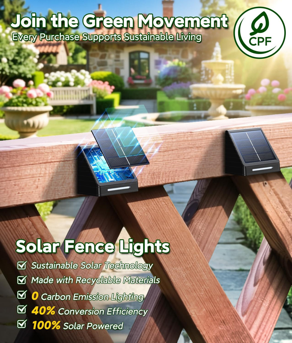 KOOPER Solar Fence Lights Outdoor Waterproof 10 Pack, Solar Fence Lights with...