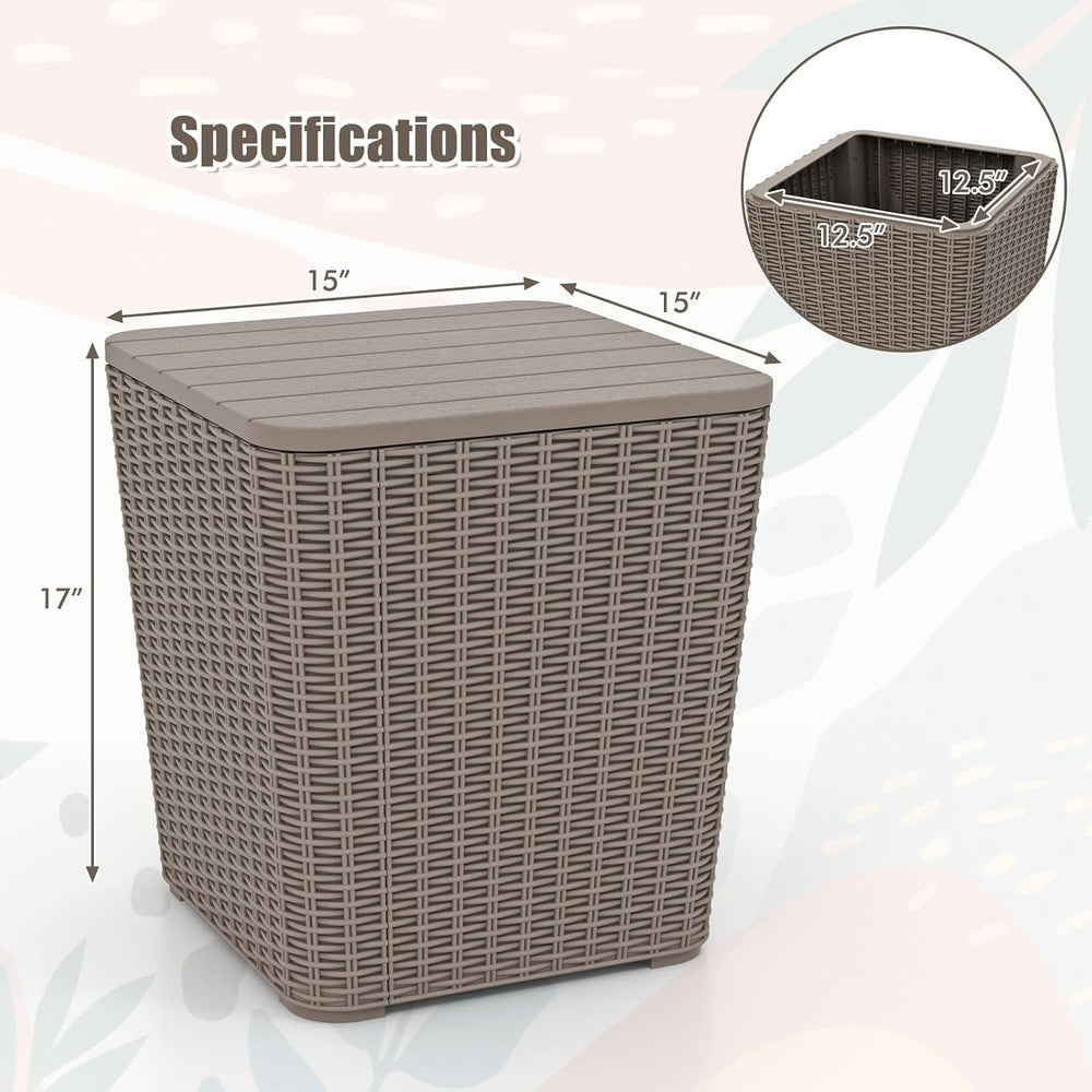 Tangkula 11.5 Gallon Water-proof Deck Box, Outdoor Patio Storage Box w/Remova...