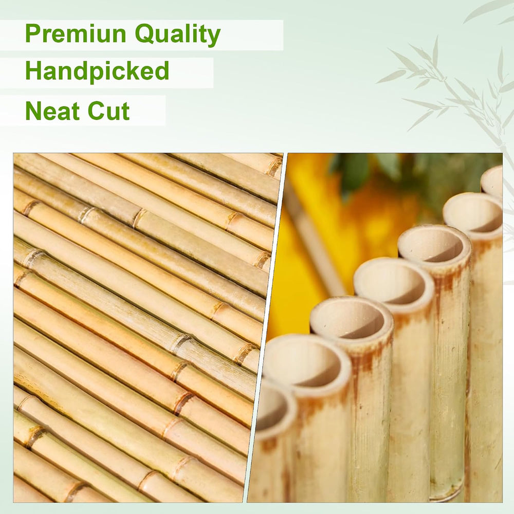 Bamboo Fencing Roll 6 ft High x 8 ft Long x 0.75 in D, Natural Bamboo Privacy...
