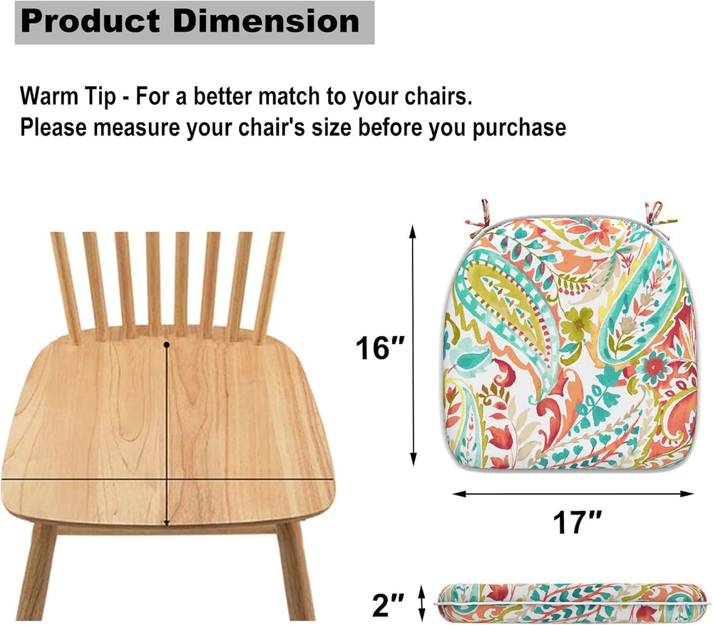 DYTXIII Set of 2 Outdoor Chair Cushions with Ties,Water Repellent Patio Chair...
