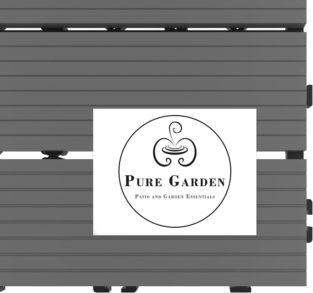 Interlocking Deck Tiles - 6-Pack Wood Plastic Composite Patio Tiles - Outdoor...