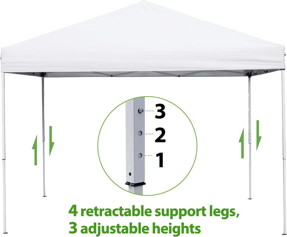 10 x 10 FT Pop Up Canopy Tent - Instant Outdoor Canopy with Wheeled Carry Bag...