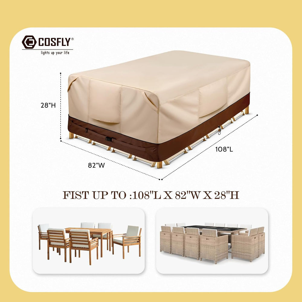 COSFLY Waterproof Patio Furniture Set Cover 600D Oxford 110"L x 84"...