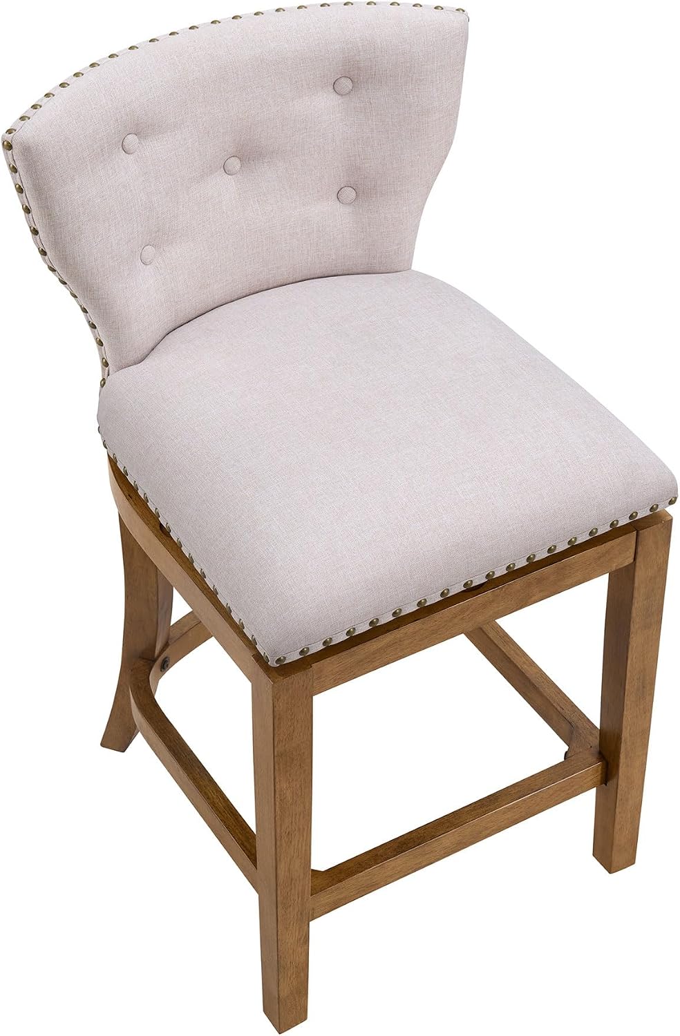 ROME + OAK Carlynd 26" Swivel Counter Stool, Weathered Oak, Set of 4