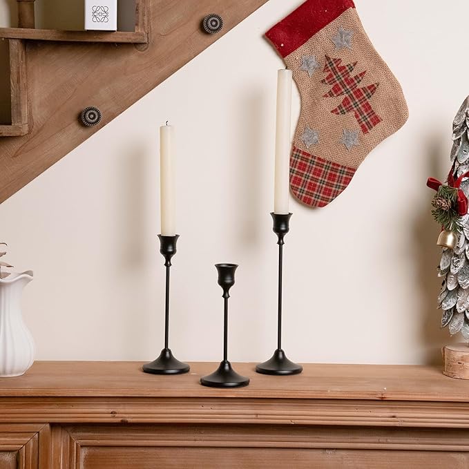 CHILL RECIPE Black Candlestick Holder Tall Taper Candle Holder for Home Decor...