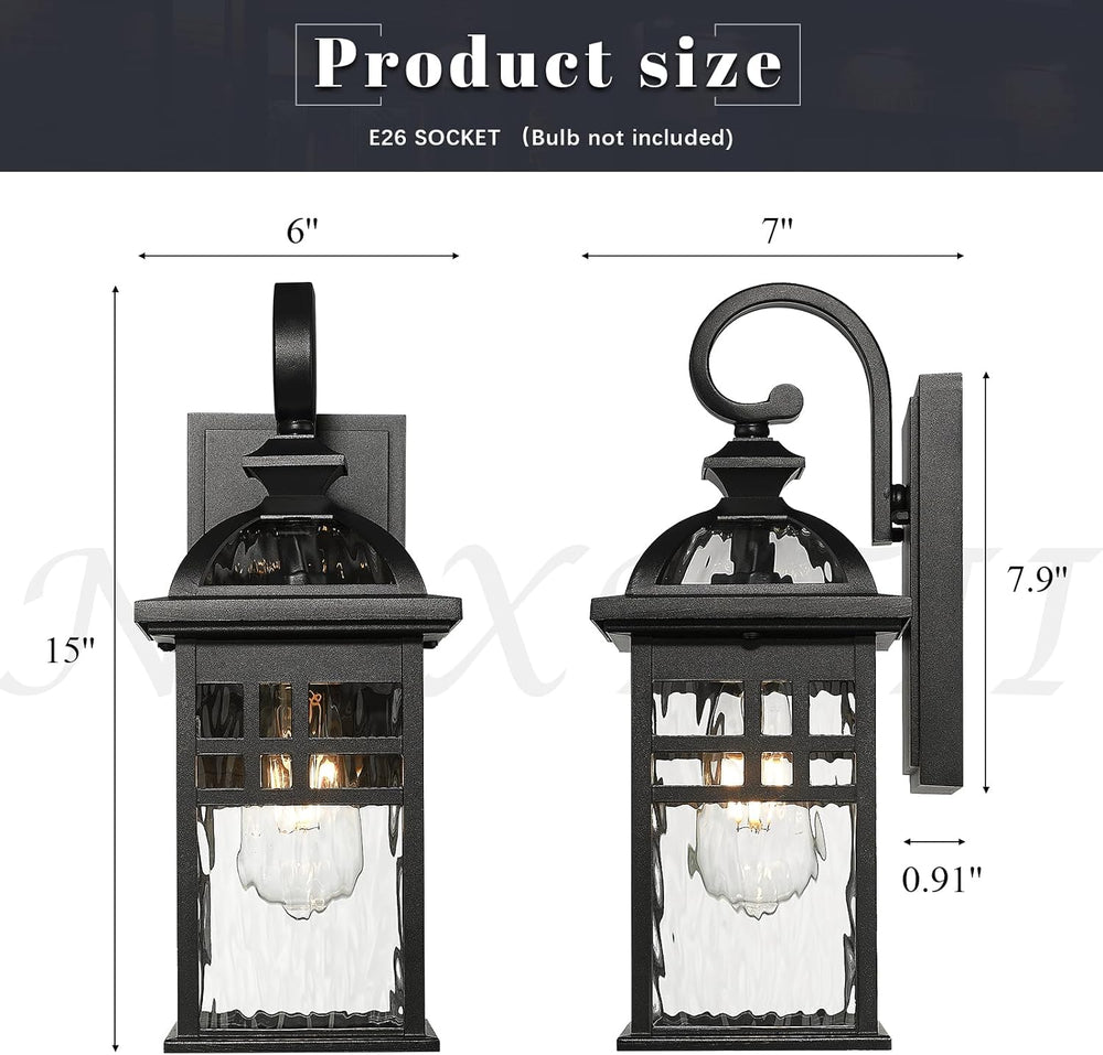 Exterior Lantern Lights 2 Pack Garage Light Lanterns