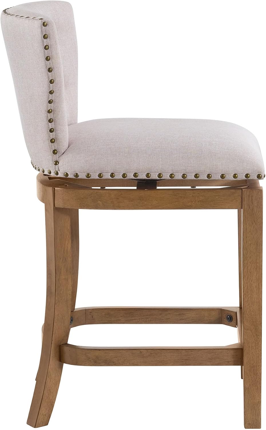 ROME + OAK Carlynd 26" Swivel Counter Stool, Weathered Oak, Set of 4