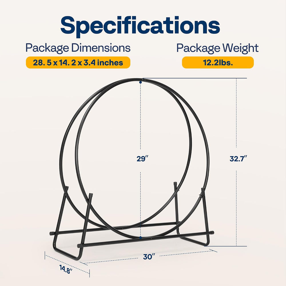 VIVOHOME 32 Inches Firewood Log Rack Hoop with Cover