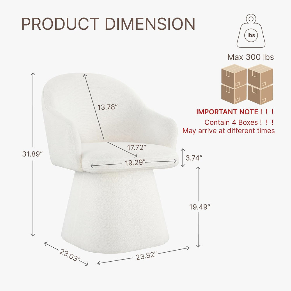 KISLOT Swivel Dining Chairs Set of 4, Upholstered Modern Barrel Dining Chairs...