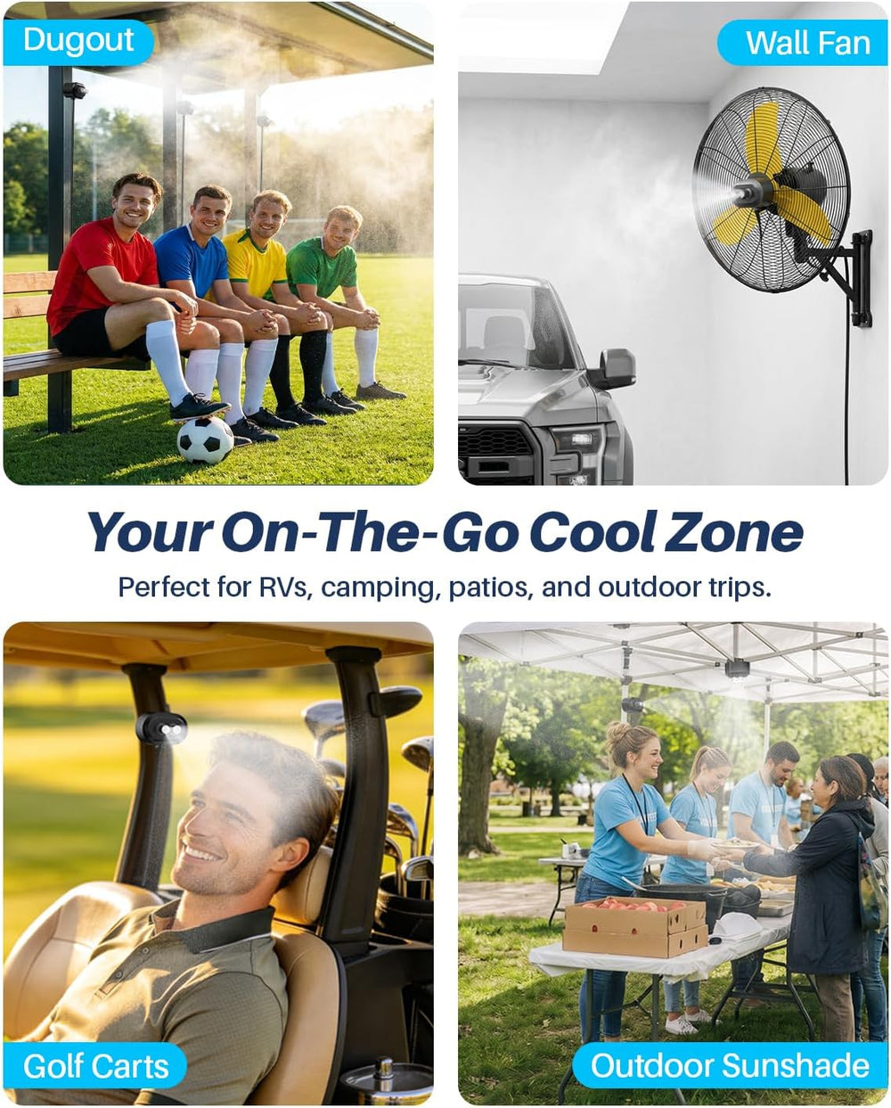 Portable Misting System with Water Pump, 6000mAh Outdoor Misters for Outside ...