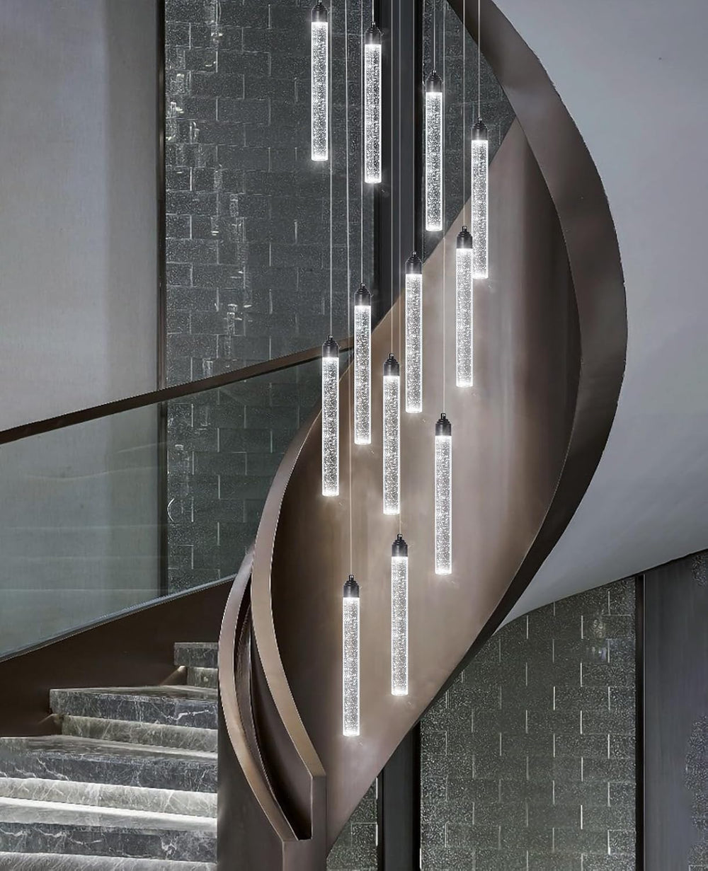 12-Lights Modern Chandeliers for Entryway High Ceiling Chandelier LED Dimmabl...