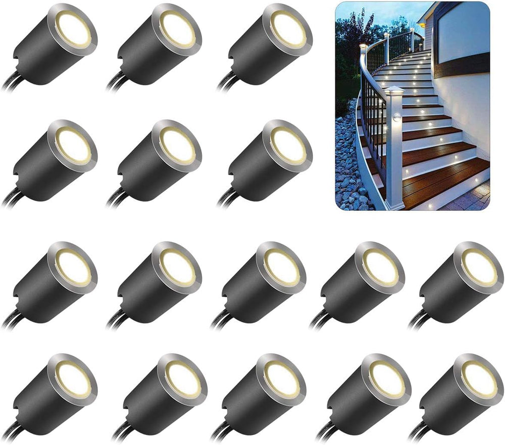 SMY Lighting Recessed LED Deck Light Kits with Black Protecting Shell φ32mm, ...