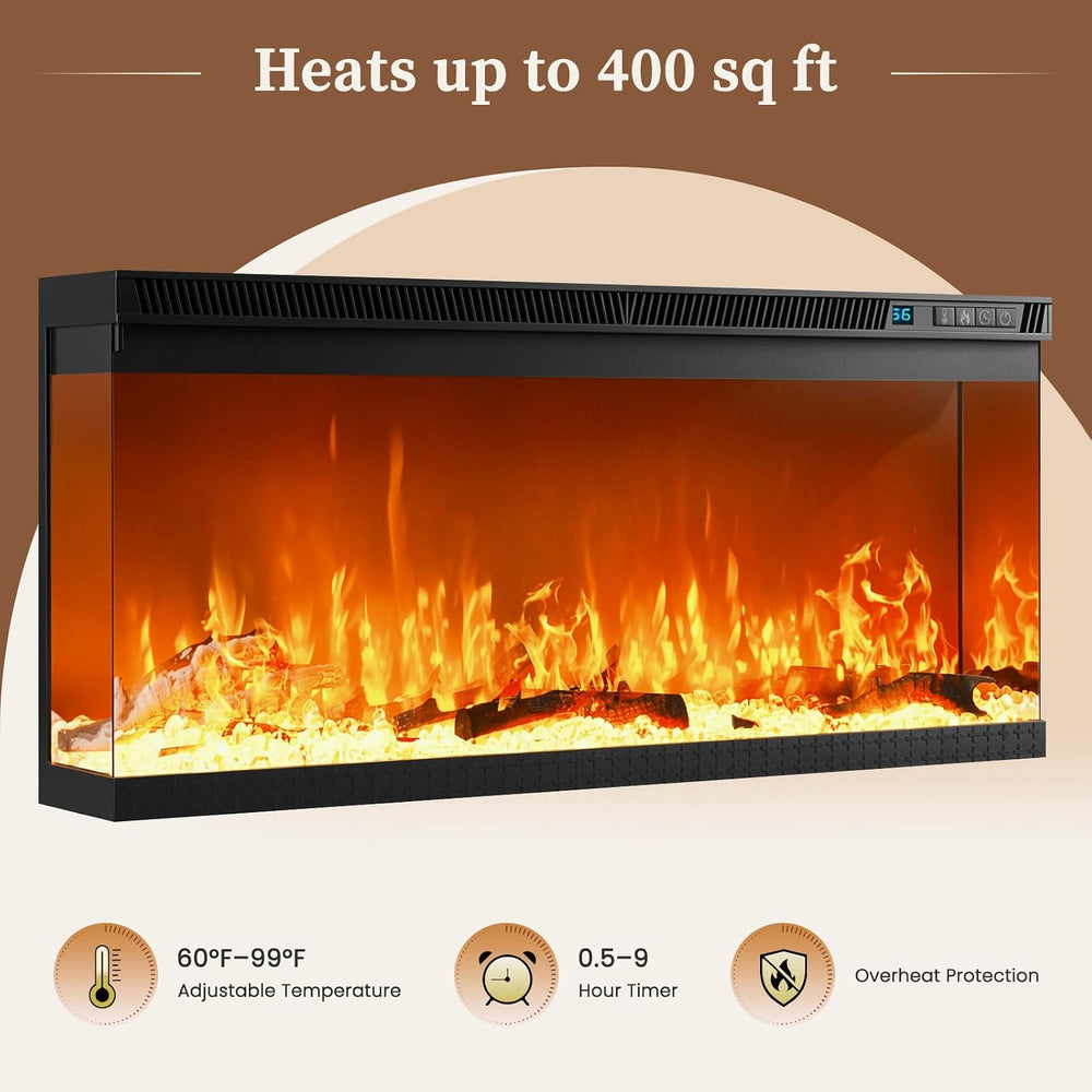 70" Fireplace TV Stand for TVs Up to 80" & Adjustable Shelves, ...