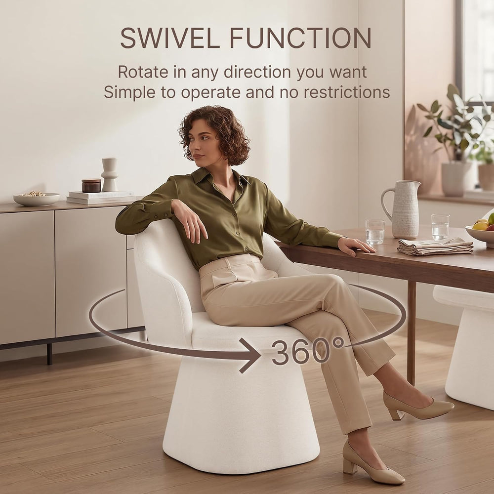 KISLOT Swivel Dining Chairs Set of 4, Upholstered Modern Barrel Dining Chairs...