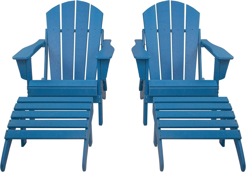 WestinTrends Malibu Outdoor Lounge Chair Set, 4-Pieces Adirondack Chair Set o...