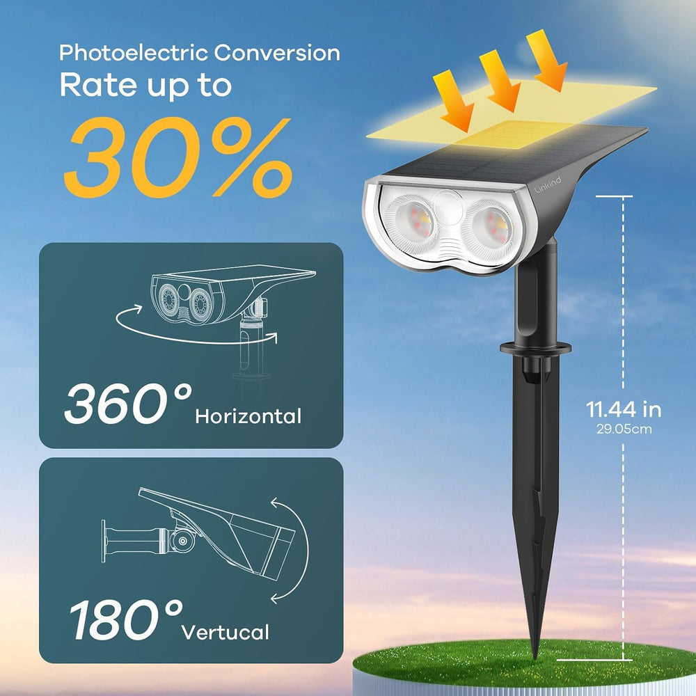 Linkind Halloween Solar Lights Outdoor Spotlight Waterproof RGB 6 Pack