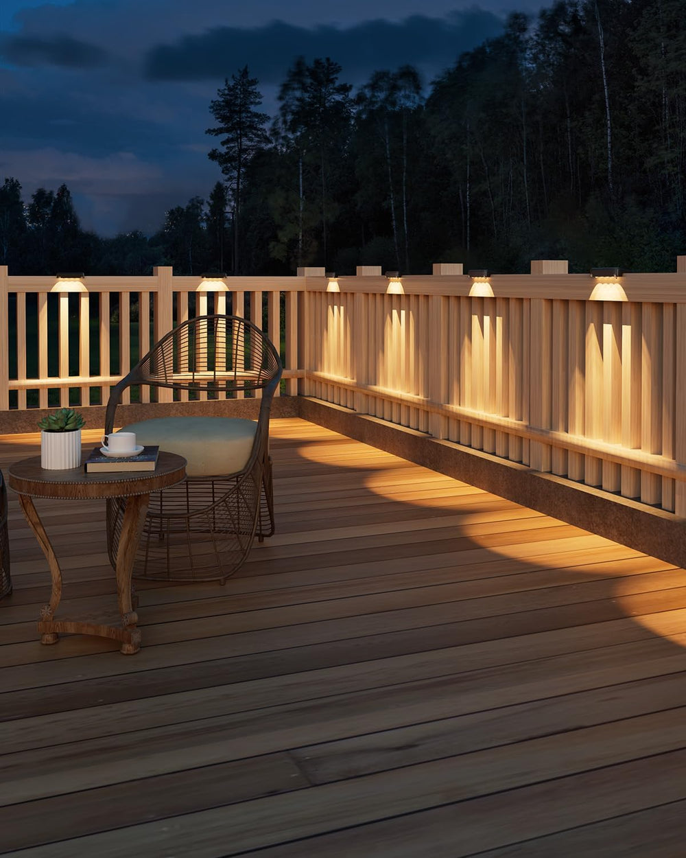 VOLISUN Solar Deck Lights Outdoor 16Pack, Warm White Solar Stair Lights