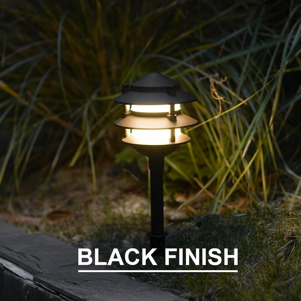 GOODSMANN Landscape Lighting 4PK Pathway Lights Low Voltage 2.2 Watt LED 12V ...