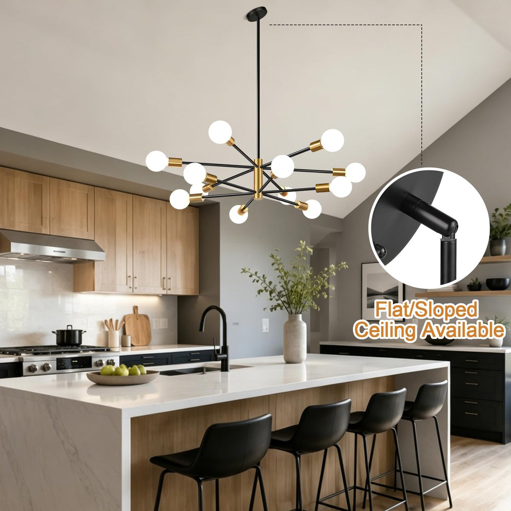 11"-52" Height Adjustable Modern Chandelier Ceiling Light Fixture, ...
