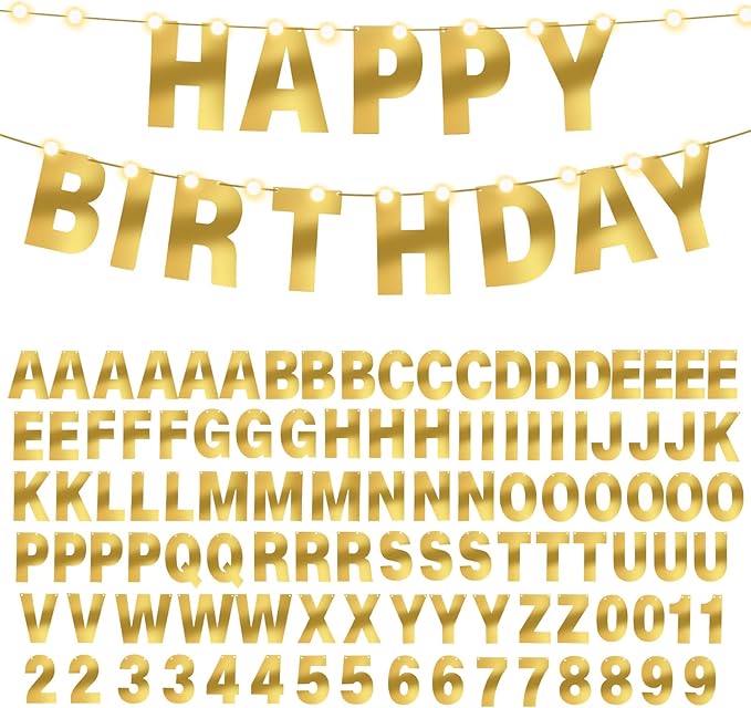 TaoBary 112 Pcs DIY Letter Kit Glitter Customizable Banner Letters Include 10...