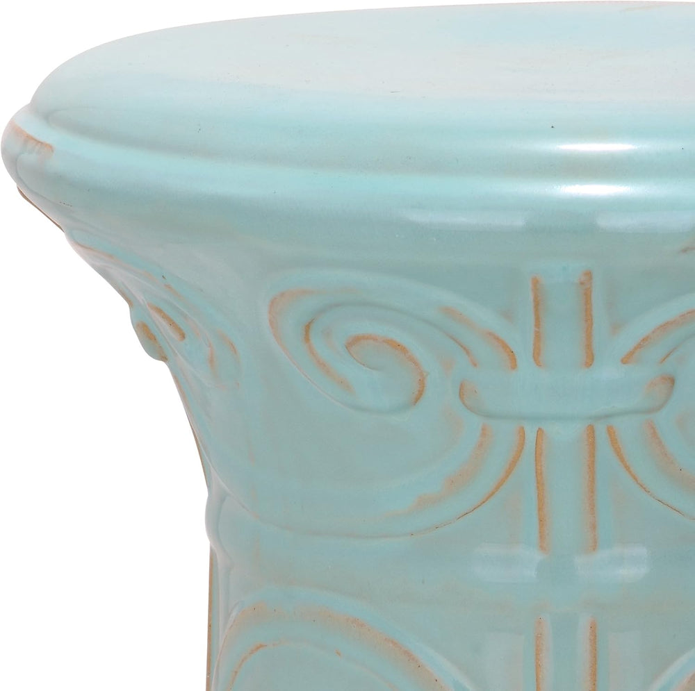 Safavieh Imperial Ceramic Decorative Garden Stool, Light Aqua