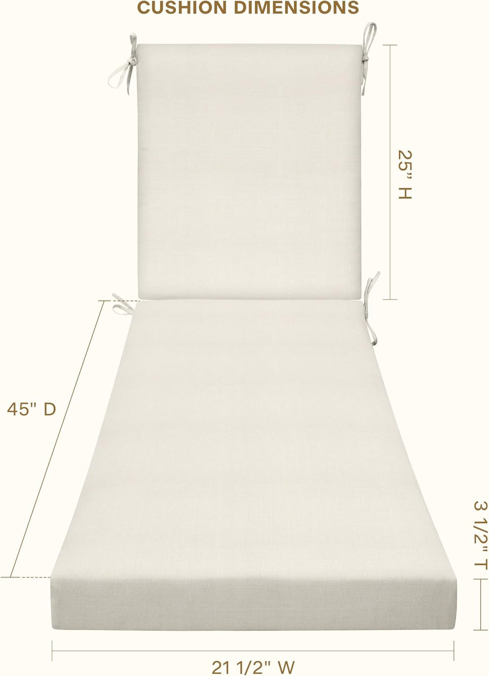 Honeycomb Outdoor Heritage Chaise Cushion for Patio Furniture, 21.5 x 70