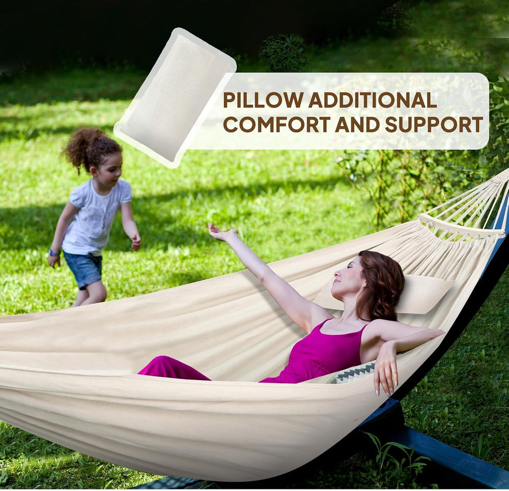 Chihee Cotton Blend Hammock 106 x 59 in 660 lb Detachable Spreader Bars