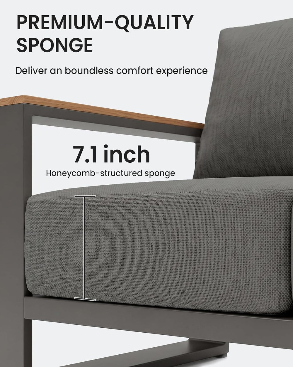 Oversized Aluminum Patio Furniture, 1 Piece Luxury Outdoor Furniture with 7.1...