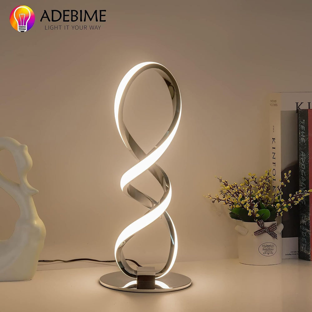 LED Spiral Bedside Table Lamp, Stepless Dimmable 12W 3000K Warm White, Modern...