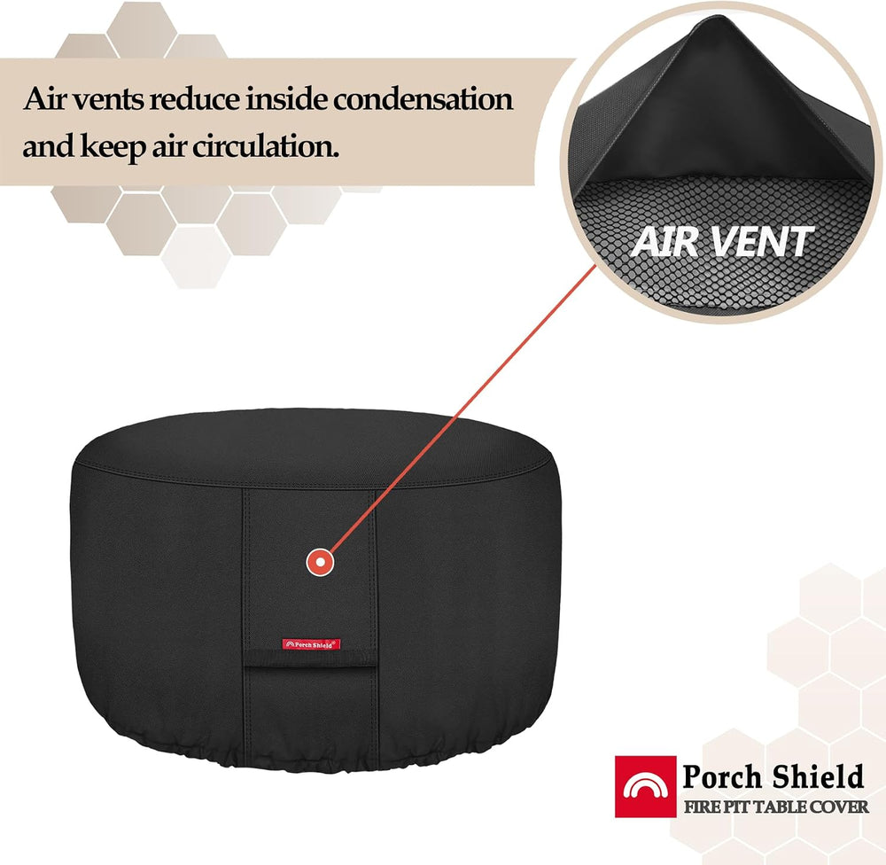 Porch Shield Fire Pit Cover - Waterproof 600D Heavy Duty Fade Resistant Round...