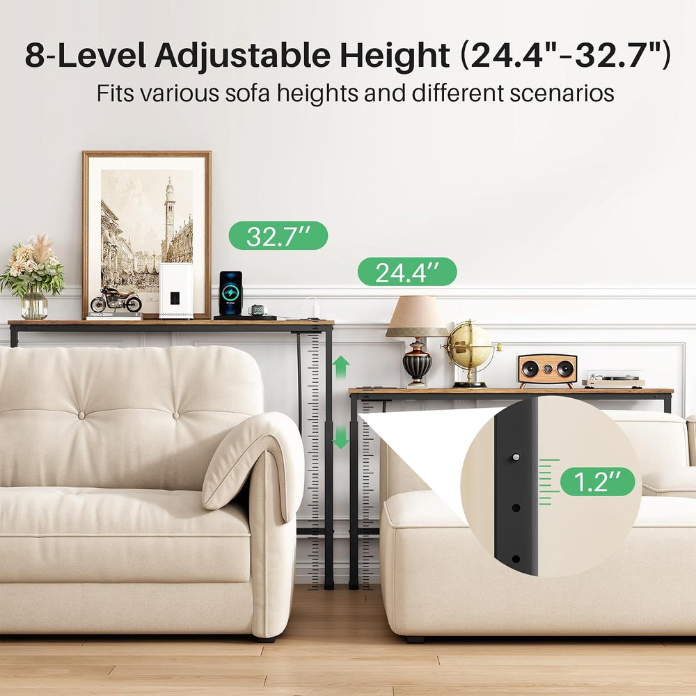 Kitstorack 2-Pack Narrow Console Table with Adjustable Height (25"-33&qu...