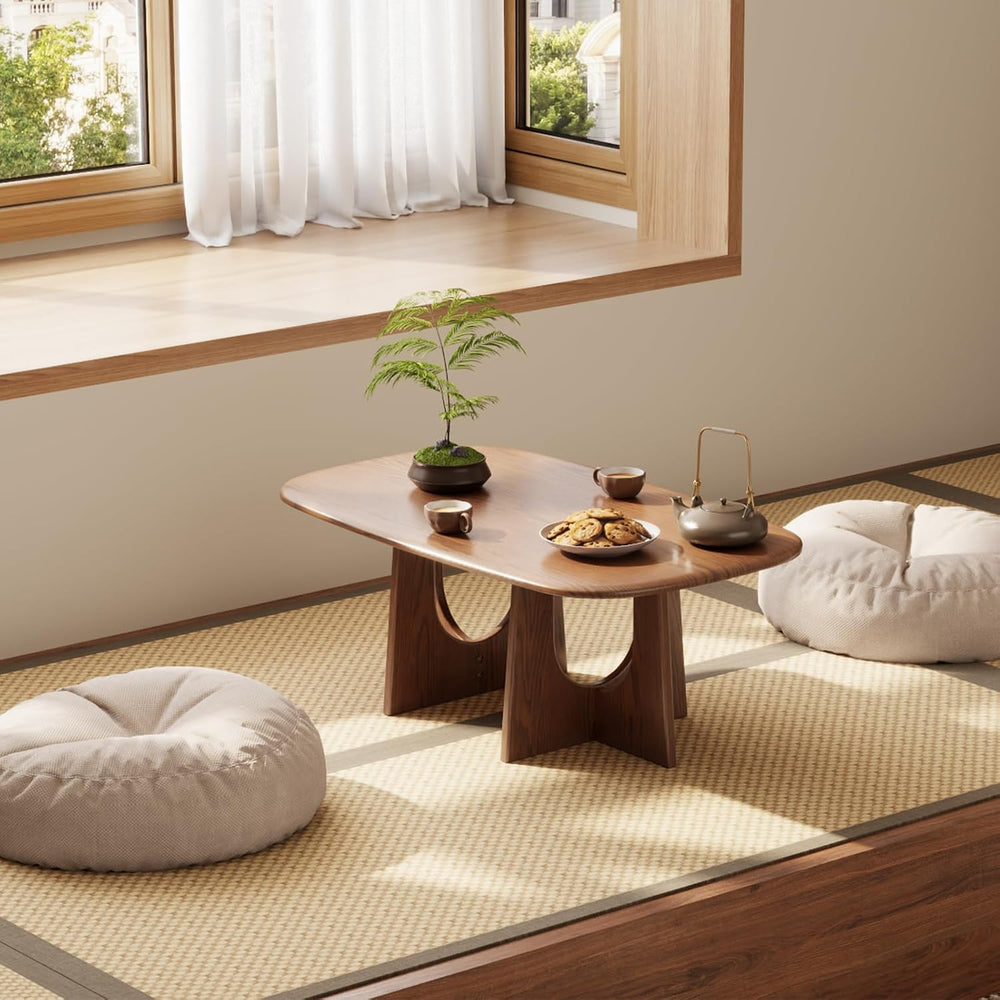 Solid Wood Coffee Table, Mid-Century Modern Center Table for Living Room, FAS...