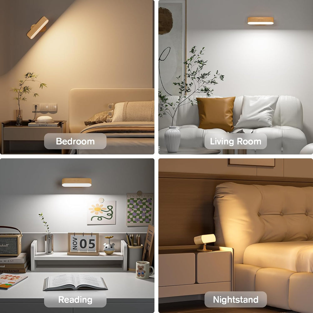 Hensam Battery Operated Wall Sconces Set of 2, Rechargeable & Cordless