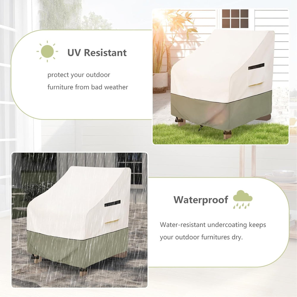 Patio Adirondack Chair Cover 37 W x 40 D x 36 H inches,600D Heavy Duty Waterp...